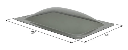 ICON ICON RV Skylight - SL1422S - Smoke, Fits 14"x22" openings, 16"x26" overall, Outer Dome Skylight - Outdoor Depot