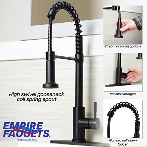 Empire Faucets Empire Faucets SP5000BMT-A Single Lever Spring Faucet with Hi-Arc Coiled Spout, Hammer Style - Outdoor Depot