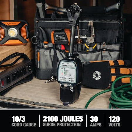 Southwire Southwire Surge Guard 30 Amp Portable RV Surge Protector with Enhanced Diagnostics, 2100 Joules, - Outdoor Depot