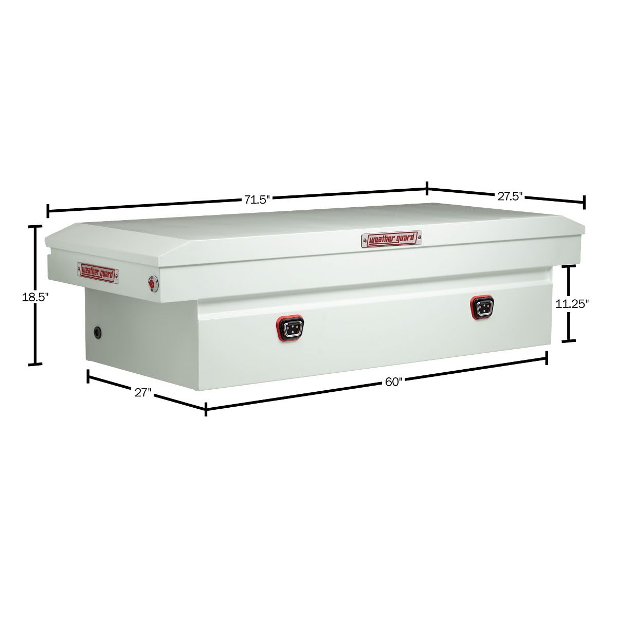 Weather Guard Weather Guard Model 116-3-04 Saddle Box, Steel, Full Extra Wide, White, 14.4 cu ft - Outdoor Depot