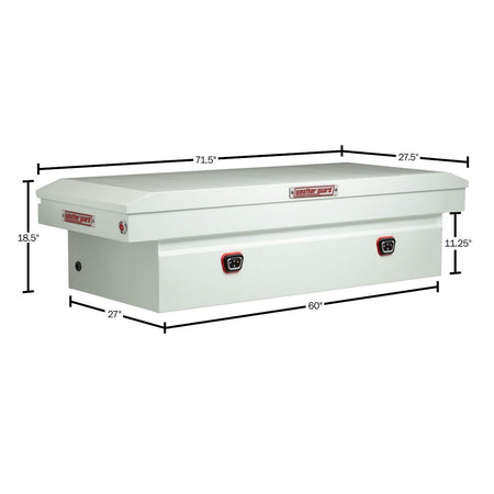 Weather Guard Weather Guard Model 116-3-04 Saddle Box, Steel, Full Extra Wide, White, 14.4 cu ft - Outdoor Depot