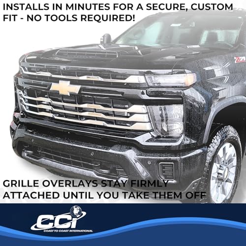 Coast to Coast International CCI Grille Insert GI208, Tape-On Overlay, 4 Piece, Chrome Plated, ABS Plastic, - Outdoor Depot