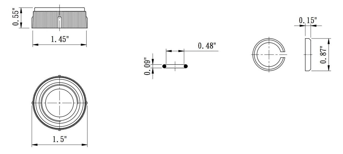 Dura Faucet Dura Faucet DF-RK510-WT RV Faucet Spout Nut and Rings Replacement Kit (White) - Outdoor Depot