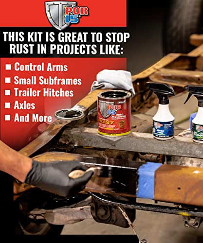 POR-15 POR-15 Stop Rust Kit, Non-Porous Coating Seals and Protects Metal from Rust and Corrosion, Gloss Black - Outdoor Depot