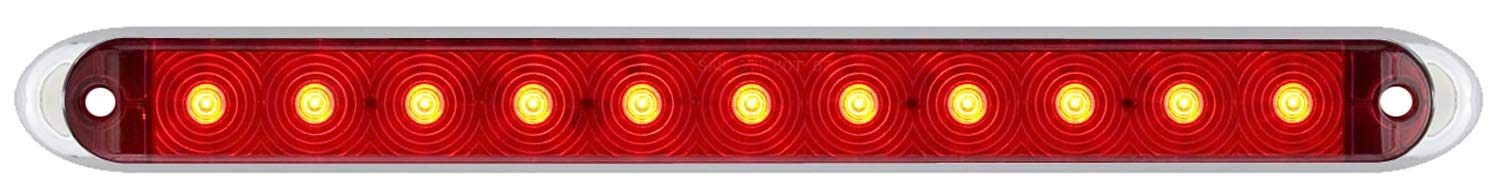 Optronics Optronics STL69RK Thinline Sealed LED Stop/Turn/Tail Light with Chrome Base Kit, 1 Pack, Red - Outdoor Depot