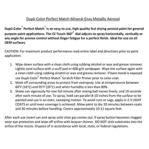 Dupli-Color Dupli-Color Perfect Match Premium Automotive Paint, Mineral Gray (M), 8 oz - Outdoor Depot