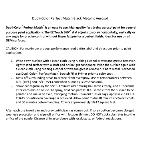 Dupli-Color Dupli-Color Perfect Match Premium Automotive Paint, Black (M), 8 oz - Outdoor Depot