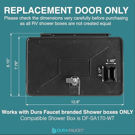 Dura Faucet Dura Faucet DF-SA170D-BK RV Weatherproof Replacement Door for Branded Exterior Shower Box Kit - - Outdoor Depot