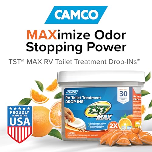 Camco Camco TST MAX RV Toilet Treatment Drop-INs - Control Unwanted Odors & Break Down Waste and Tissue - - Outdoor Depot