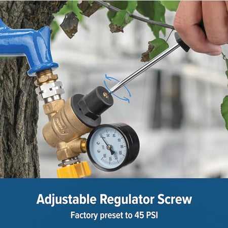 Camco Camco Adjustable RV/Marine Brass Water Pressure Regulator | Help Stop Damage to RV/Marine Appliances, - Outdoor Depot