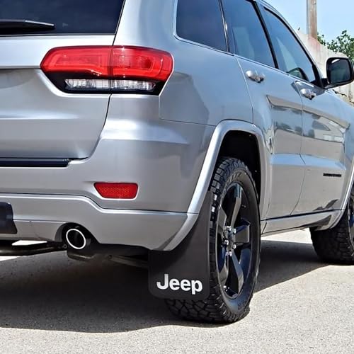Plasticolor Plasticolor 000541R01 Jeep White Logo 11x19 Easy Fit Mud Guard - Set of 2 - Outdoor Depot
