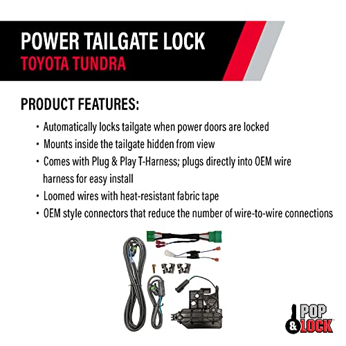Pop & Lock Pop N Lock PL8547TUN: 14-21 Toyota Tundra Heavy Duty Power Tailgate Lock W/Plug & Play T-Harness, - Outdoor Depot