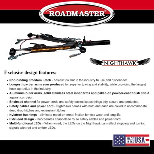 Roadmaster Roadmaster 676 Nighthawk Tow Bar fits Roadmaster Baseplates | Hauls Up to 8,000 lbs | Non-Binding - Outdoor Depot