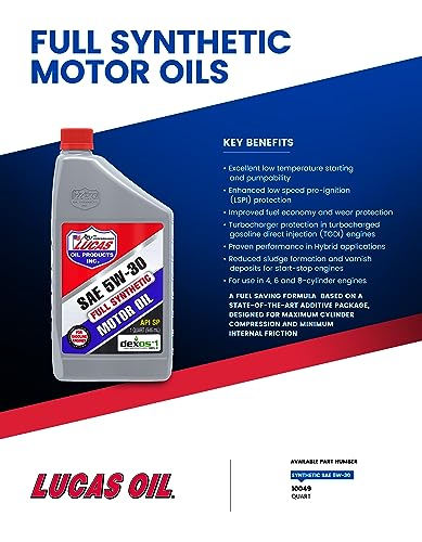 Lucas Oil Lucas Oil 10049 Full Synthetic SAE 5W-30 Motor Oil - 1 Quart - Outdoor Depot