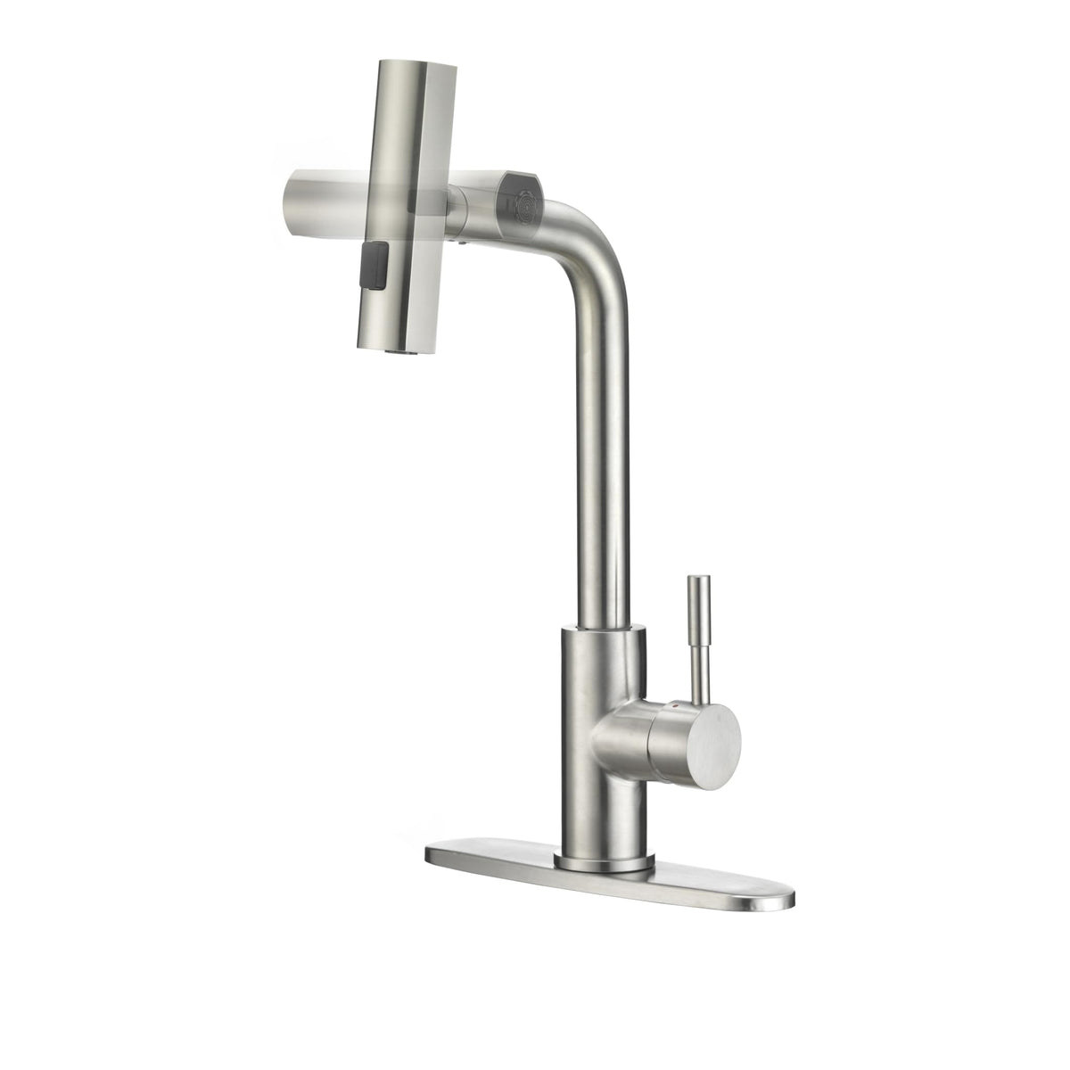 Dura Faucet Dura Faucet (DF-MK511X-SN) Rainfall RV Kitchen Faucet – Satin Nickel, Dual-Mode Rotating Spray - Outdoor Depot