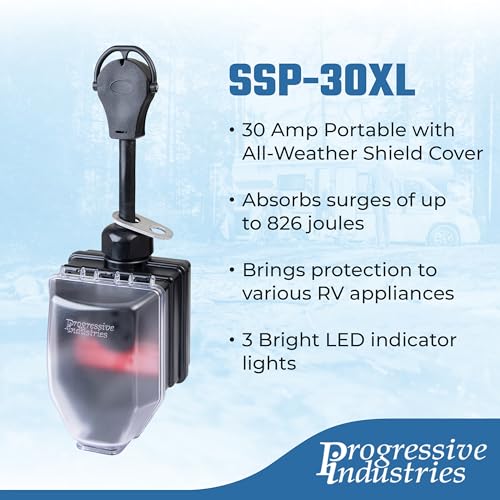 Progressive Industries Progressive Industries SSP-30XL Portable RV Smart Surge Protector, Black, 30 Amp - Outdoor Depot