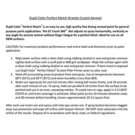 Dupli-Color Dupli-Color Perfect Match Premium Automotive Paint, Granite Crystal (M), 8 oz - Outdoor Depot