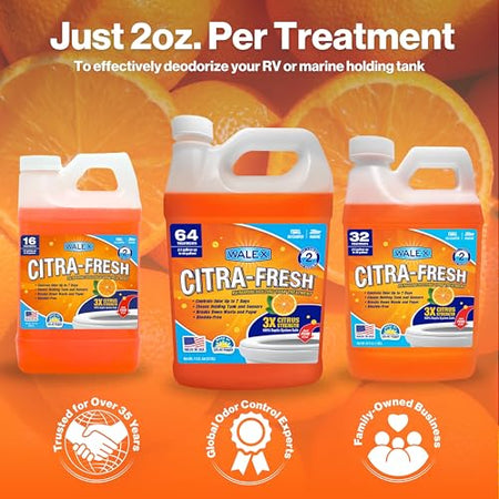 Walex Walex Citra-Fresh Liquid Holding Tank Treatment for RV, Camper & Marine - Black Water Tank Deodorizer - Outdoor Depot