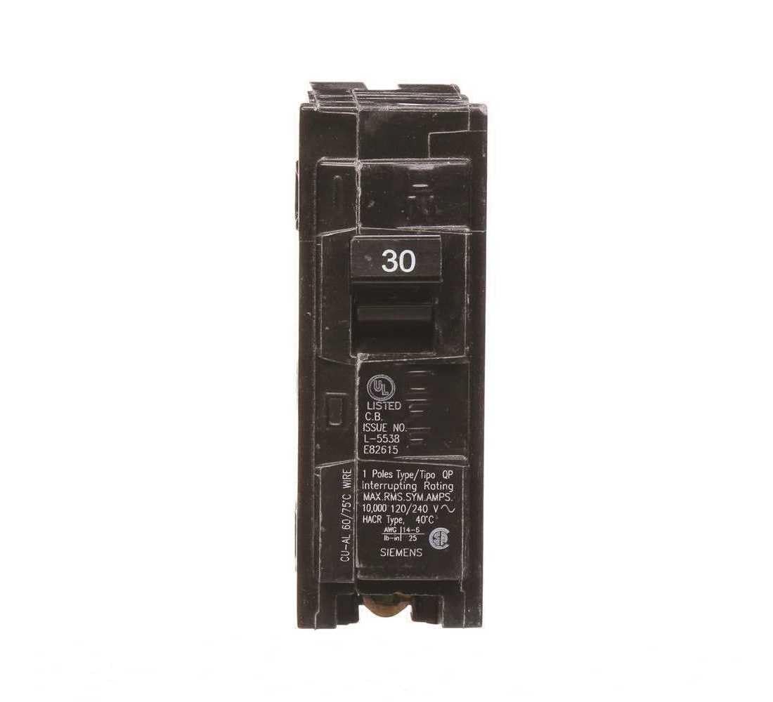 SIEMENS Siemens -HI Q130 30-Amp Single Pole Type QP Circuit Breaker, Black - Outdoor Depot