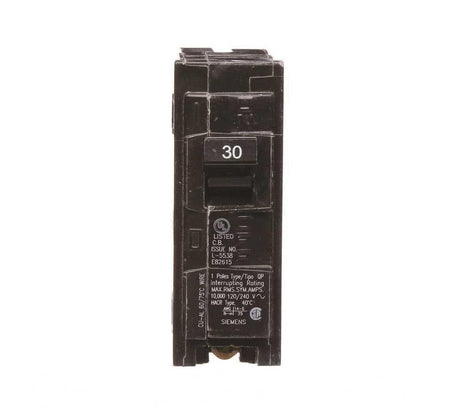 SIEMENS Siemens -HI Q130 30-Amp Single Pole Type QP Circuit Breaker, Black - Outdoor Depot