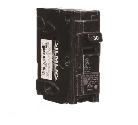 SIEMENS Siemens -HI Q130 30-Amp Single Pole Type QP Circuit Breaker, Black - Outdoor Depot