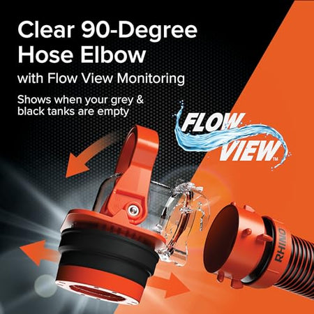 Camco Camco Rhino RV Sewer Adapter PRO - Clear Sewer Hose Elbow with Drain Lock Adapter - Includes Ergonomic - Outdoor Depot