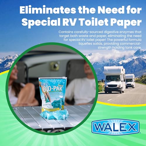 Walex Walex Bio-Pak Black Holding Tank Deodorizer & Waste Digester Drop-Ins - Advanced Enzyme Formula for - Outdoor Depot