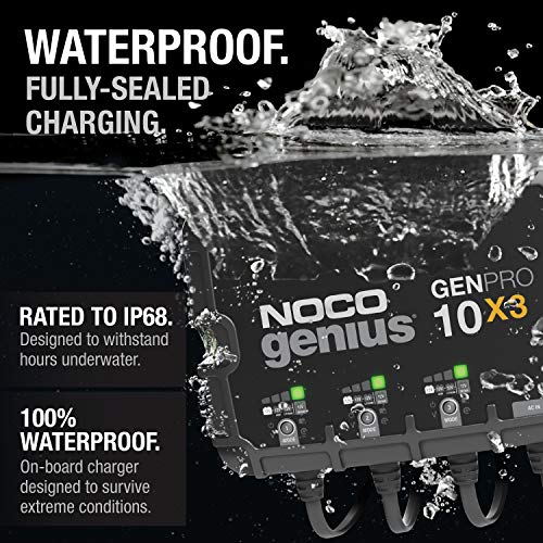 NOCO NOCO Genius GENPRO10X3, 3-Bank, 30A (10A/Bank) Smart Marine Battery Charger, 12V Waterproof Onboard - Outdoor Depot