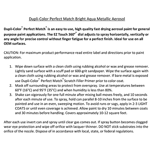 Dupli-Color Dupli-Color Perfect Match Premium Automotive Paint, Bright Aqua (M), 8 oz - Outdoor Depot