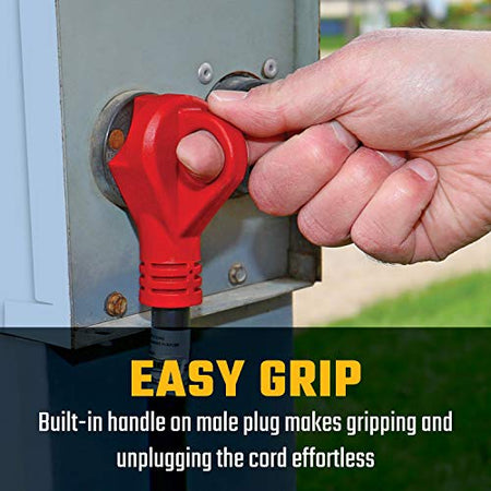 Valterra Valterra A10-3025EH Mighty Cord RV 30-Amp Extension Cord, 25 ft., Red - Outdoor Depot