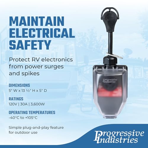 Progressive Industries Progressive Industries SSP-30XL Portable RV Smart Surge Protector, Black, 30 Amp - Outdoor Depot