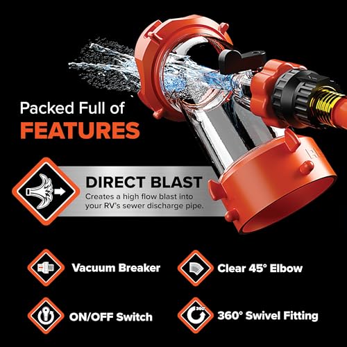 Camco Camco Rhino Blaster RV Tank Rinser with Backflow Preventer - RV Accessories for Toilet and Waste Tank - Outdoor Depot