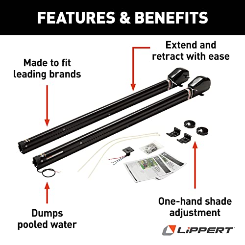 Solera Solera 3000 Series Short Black Universal RV Awning Arms & Hardware Kit with One-Touch Power - Outdoor Depot