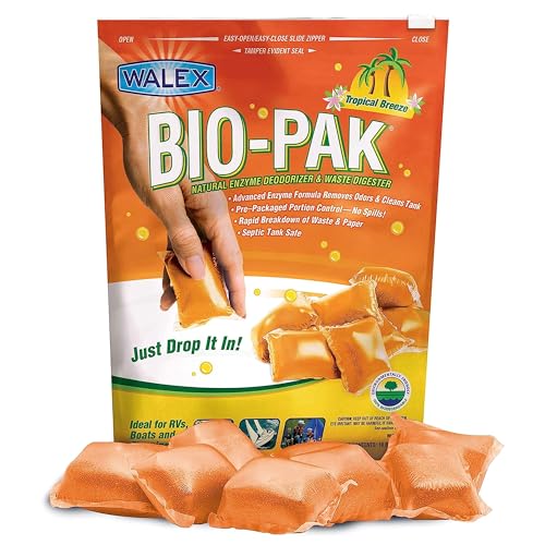 Walex Walex Bio-Pak Black Holding Tank Deodorizer & Waste Digester Drop-Ins - Advanced Enzyme Formula for - Outdoor Depot