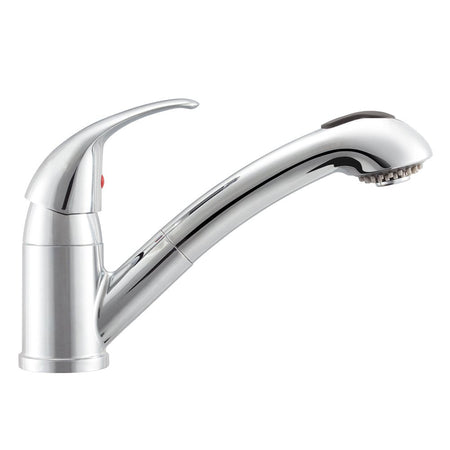 Dura Faucet Dura Faucet DF-NMK852-CP RV Pull-Out Swivel Single Handle Kitchen Sink Faucet - One-Hole (Chrome) - Outdoor Depot