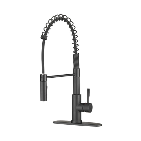 Dura Faucet Dura Faucet DF-MK504SLK-MB RV Swivel High-Arc Spring Kitchen Sink Faucet - Single Handle - - Outdoor Depot