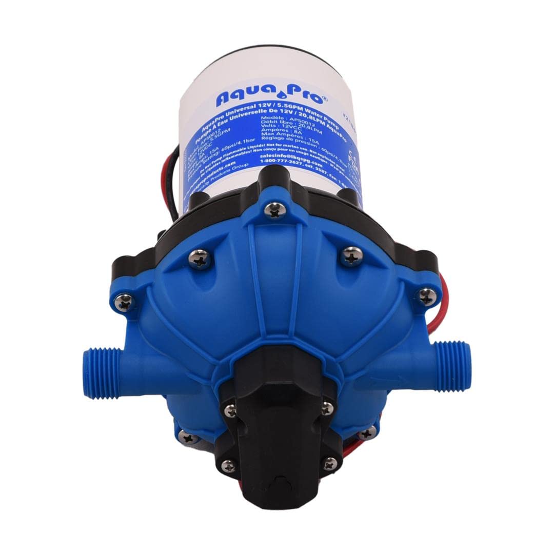 Aquapro Aqua Pro Water Pump 21863, Self-Priming, 5.5 Gpm 12V, Thermal Overload Protection, with 50 Mesh - Outdoor Depot