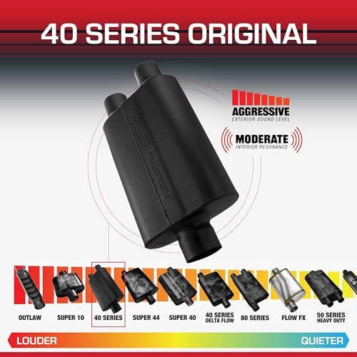 Flowmaster Flowmaster 40 Series Original Chambered Muffler – 3.00” Center In / 2.50” Dual Out – Aggressive - Outdoor Depot