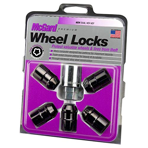 McGard 24548 Black Cone Seat Wheel Locks(1/2"-20 Thread Size) - Set of 5