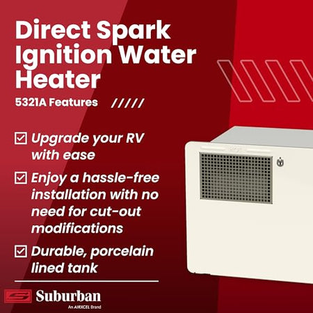 Suburban Suburban Advantage Direct Fit 6 Gallon Steel Tank Water Heater SAW6DE, Direct Spark Ignition (DSI), - Outdoor Depot