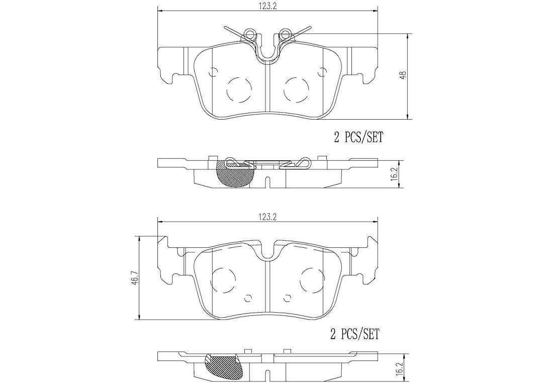 Brembo Brembo P06094N Premium Ceramic Rear Disc Brake Pad Set BMW OE# 34216859917 - Outdoor Depot
