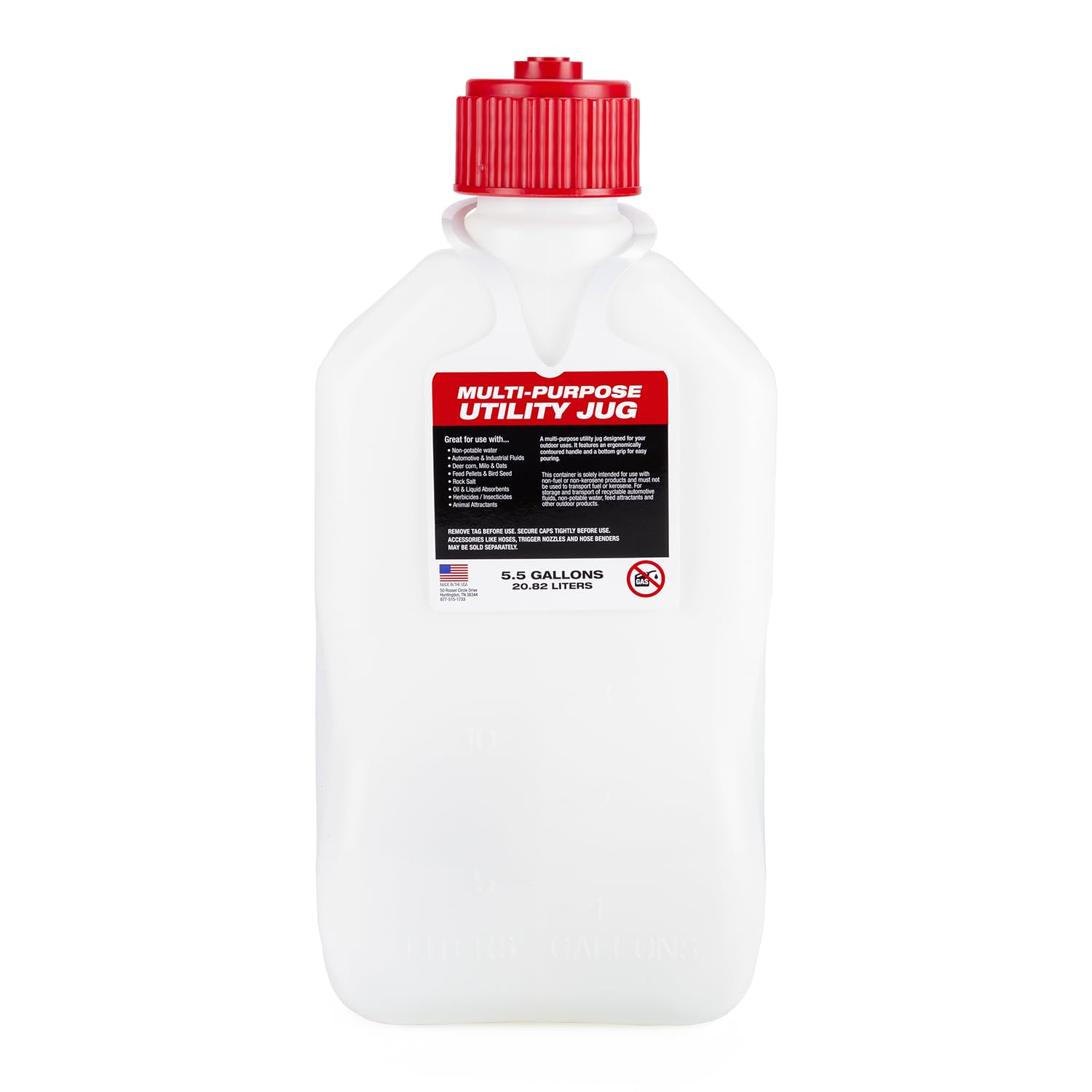 VP Racing VP Racing 35221-CA 5.5 Gallon Square Patriotic Motorsport Jug With Close-Trimmed Cap and Neck for - Outdoor Depot