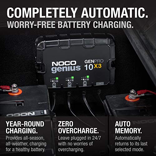 NOCO NOCO Genius GENPRO10X3, 3-Bank, 30A (10A/Bank) Smart Marine Battery Charger, 12V Waterproof Onboard - Outdoor Depot