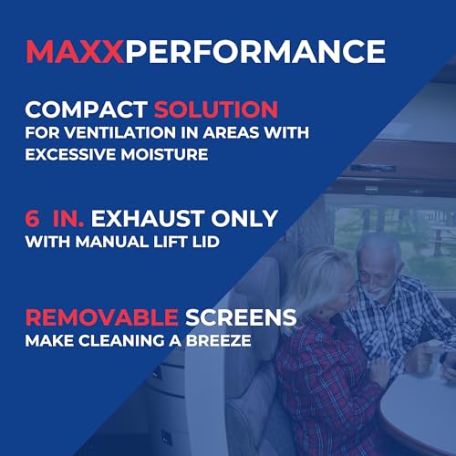 Maxxair MAXXAIR Maxxfan Dome 6" Round 12V Ventilation Fan - Compact Solution for Rooftop or Sidewall - Outdoor Depot