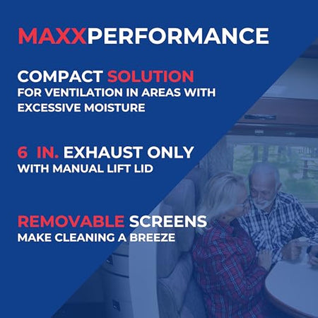 Maxxair MAXXAIR Maxxfan Dome 6" Round 12V Ventilation Fan - Compact Solution for Rooftop or Sidewall - Outdoor Depot
