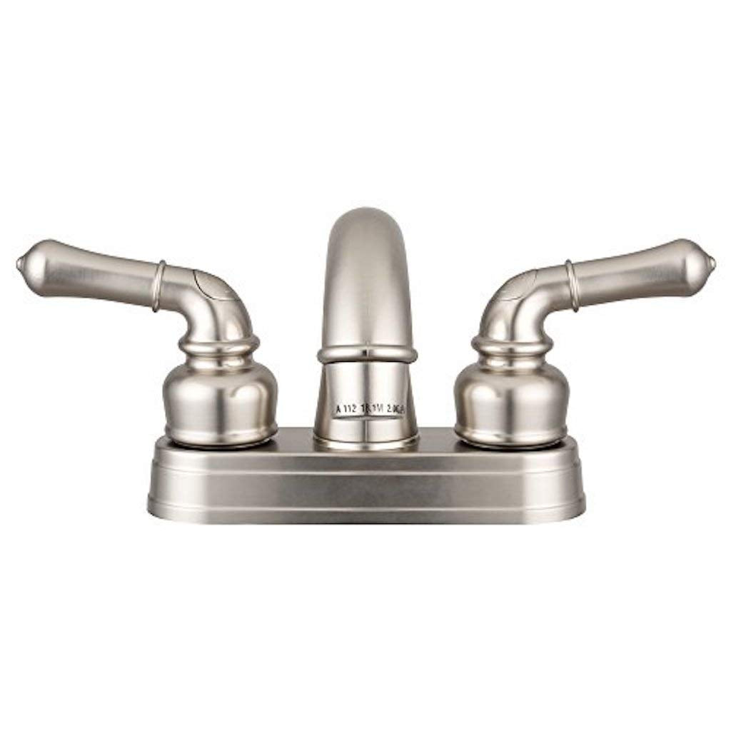 Dura Faucet Dura Faucet DF-PL620C-SN RV Bathroom Sink Faucet - Smooth Turning 2-Lever (Brushed Satin Nickel) - Outdoor Depot