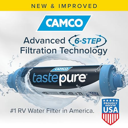 Camco Camco 40013 TastePURE KDF/Carbon Water Filter , Blue - Outdoor Depot