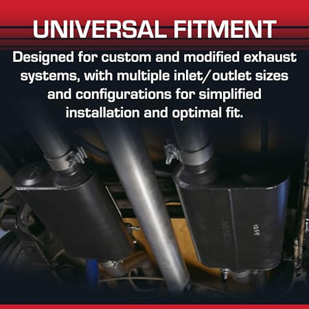 Flowmaster Flowmaster 40 Series Original Chambered Muffler – 3.00” Center In / 2.50” Dual Out – Aggressive - Outdoor Depot