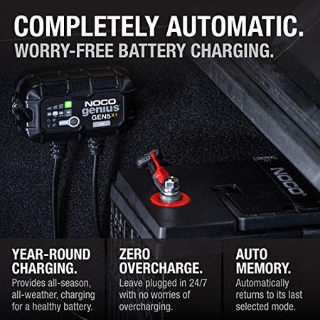 NOCO NOCO Genius GEN5X1: 1-Bank, 5A Onboard Battery Charger - 5A Per Bank, 12V Waterproof Marine Charger - Outdoor Depot