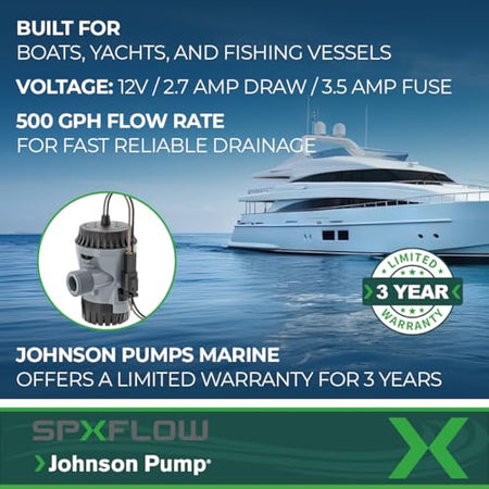 Johnson Pump Johnson Pump 10-13626-01 Aqua Void Bilge Pump - 12V, 500 GPH - Outdoor Depot